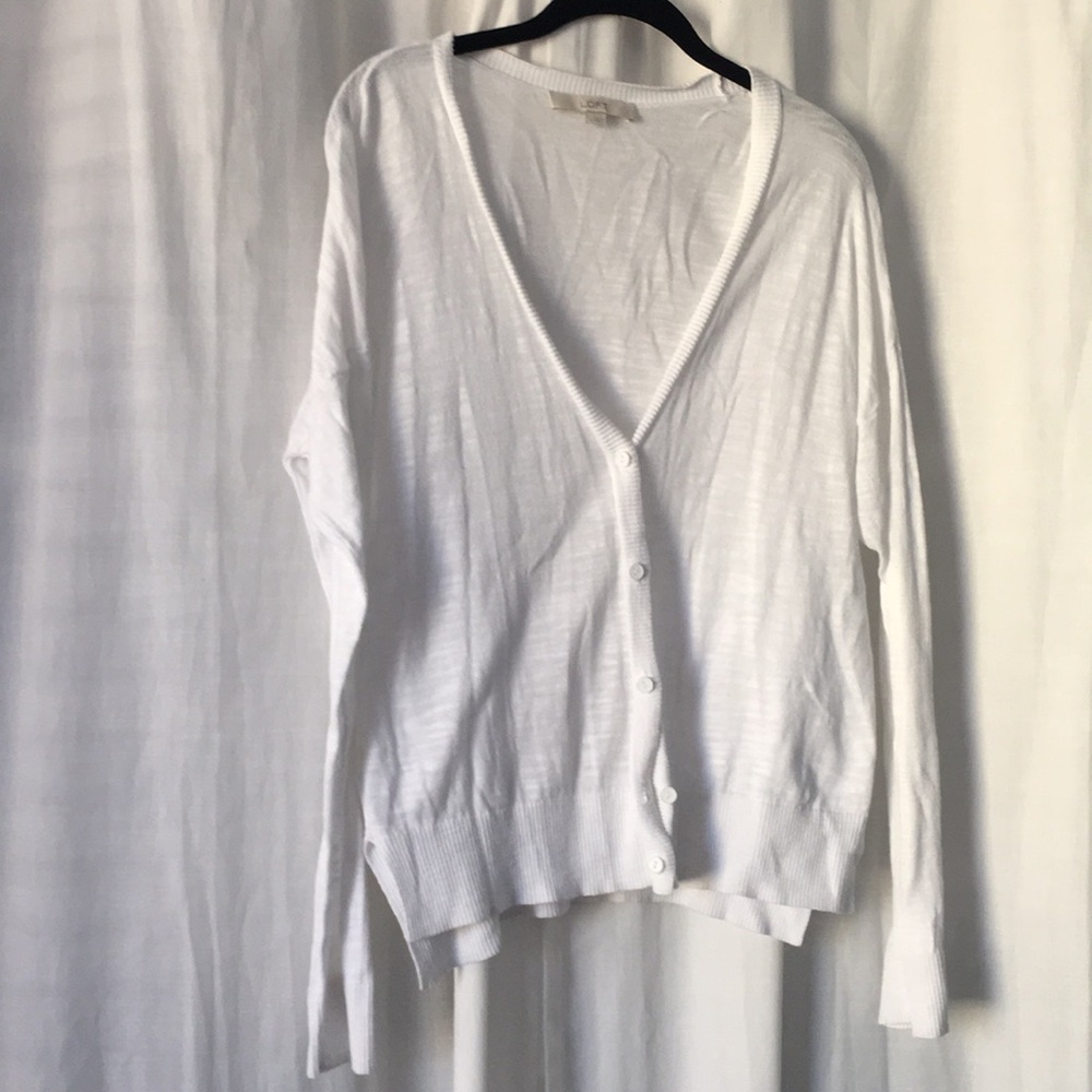 LOFT White Cardigan